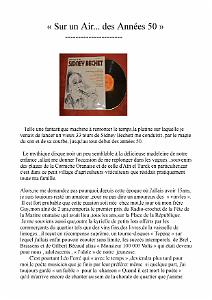 SUR UN AIR DES ANNEES 50